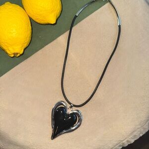 Black Heart Pendant Necklace